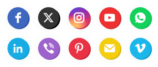  Social Media Icons widget for website