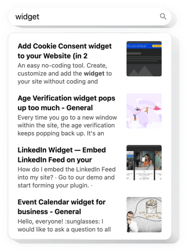 Widget di ricerca Jimdo