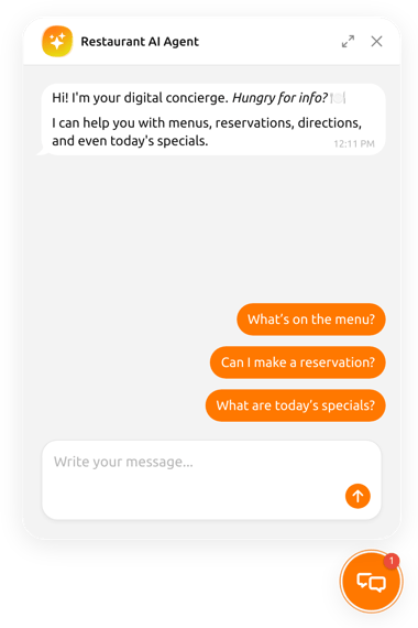 HTML Restaurant Chatbot template