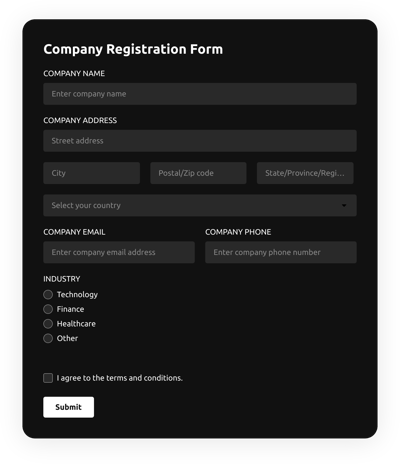 Company Registration Form