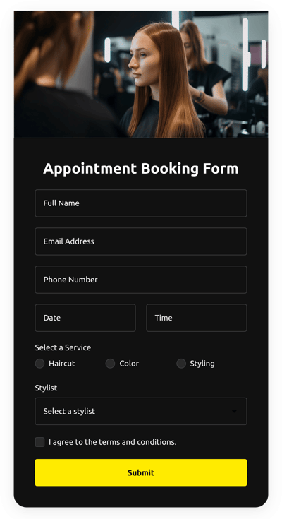 Booking Form Templates - Create Online Booking Forms for Website
