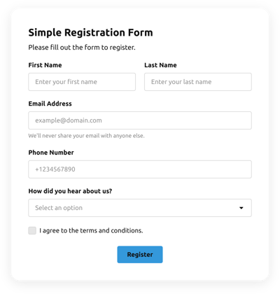Simple Registration Form
