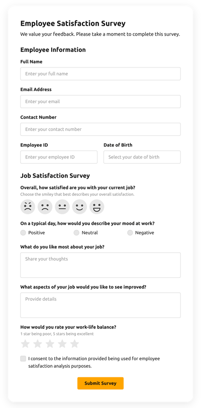 Employee Satisfaction Form
