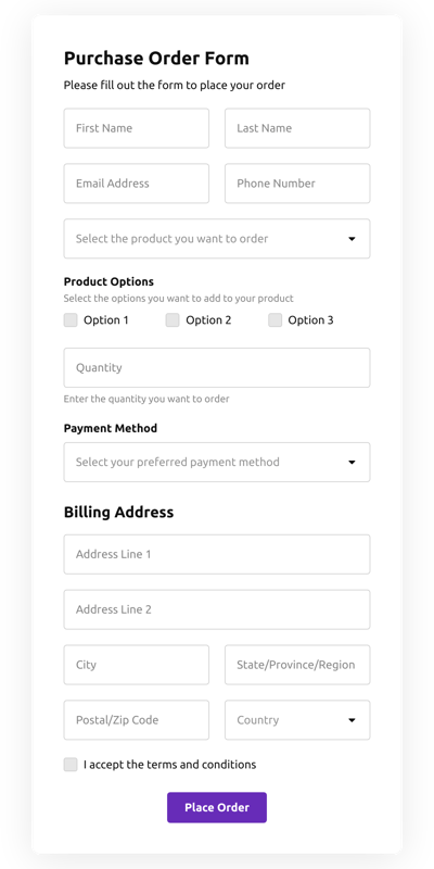 Purchase Order Form