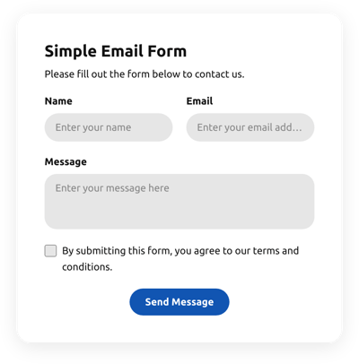 Email Form Templates Create Online Email Forms for Website