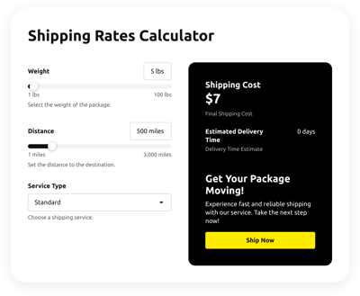 Shipping Rates Calculator