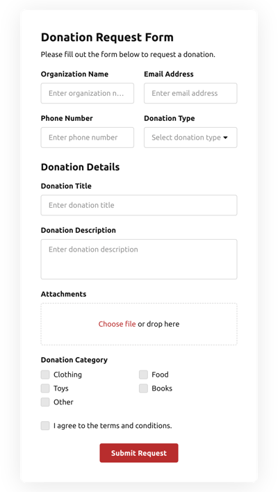 Donation Request Form