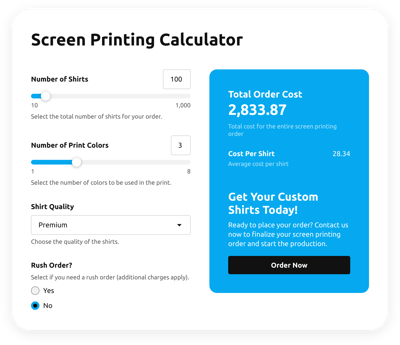 Screen Printing Calculator