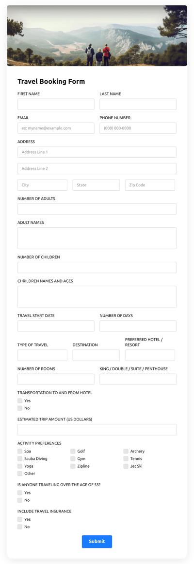 Create Flight Booking Booking Form Template for Html [free plugin]