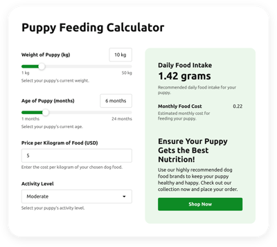 Puppy Feeding Calculator