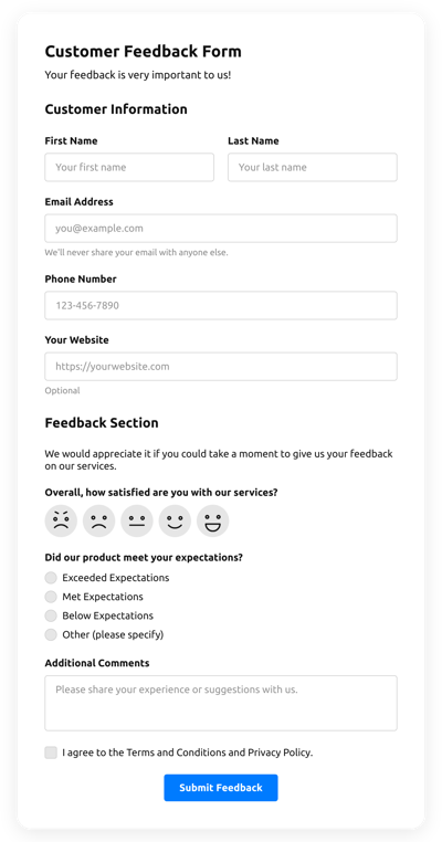 Customer Feedback Form