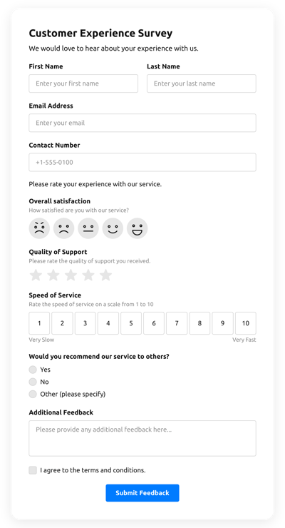 Customer Review Form Templates - Create Online Review Forms