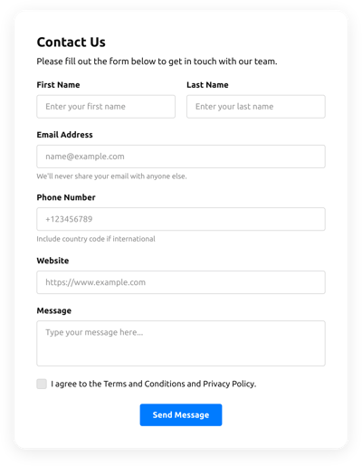 Snippet Contact Form