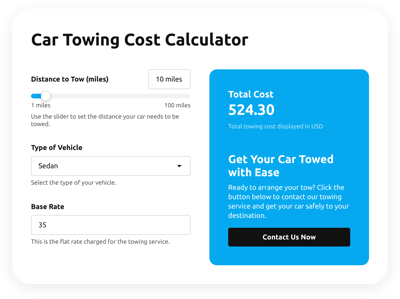 Car Towing Cost Calculator