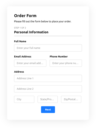 Order Multistep Form