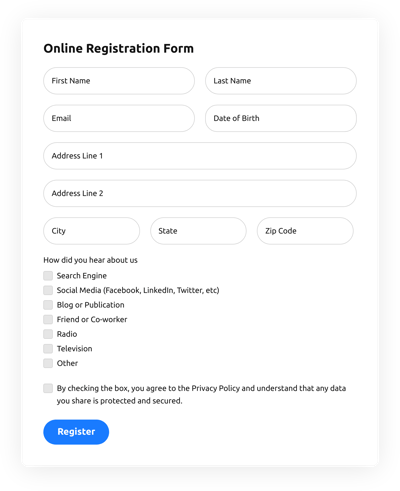 Registration Form Templates - Create Online Registration Forms