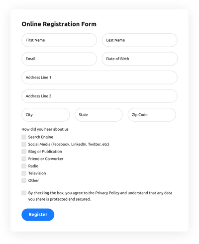 Online Registration Form