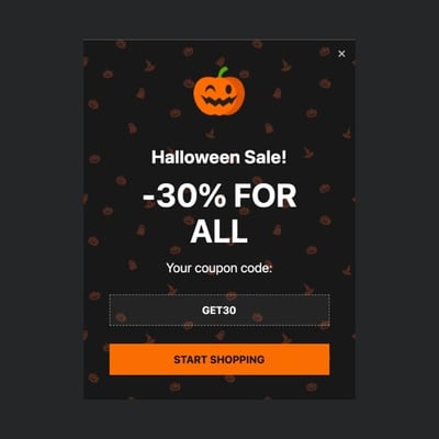Halloween Sale Popup