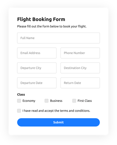 Flight Booking Form