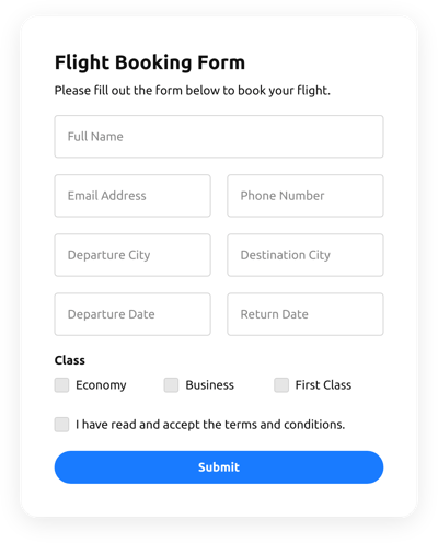 Flight Booking Form