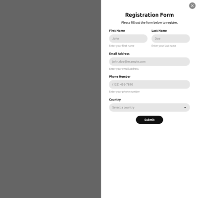 Registration Popup Form