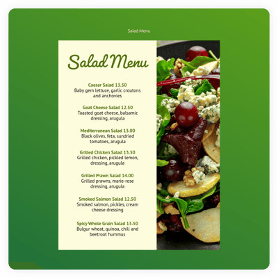 Restaurant Menu