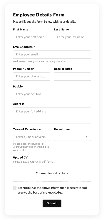 Employee Details Form