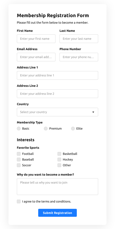 Membership Registration Form