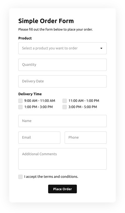 Simple Order Form
