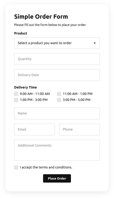 Simple Order Form