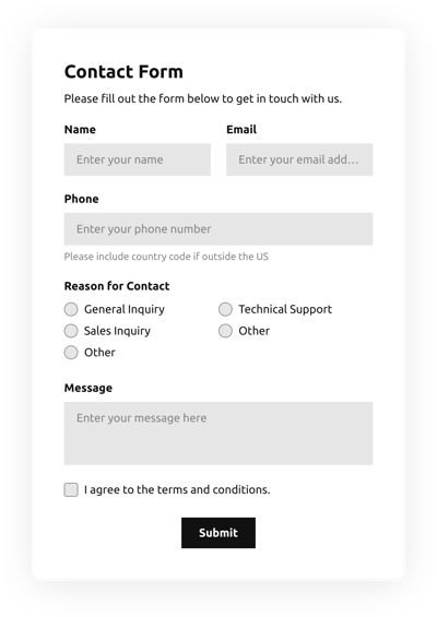 Drag And Drop Contact Form