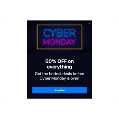Cyber Monday Sale Popup