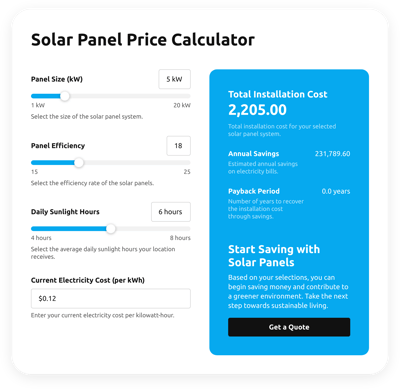 Solar Panel Price Calculator