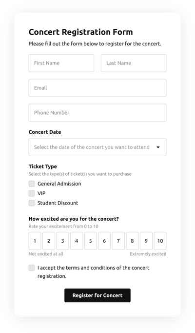 Concert Registration Form