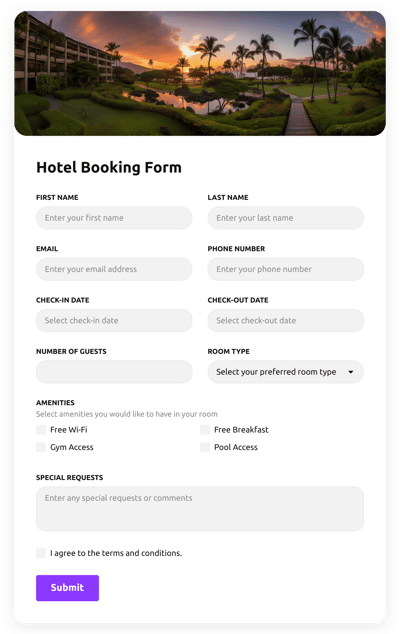 Create Flight Booking Booking Form Template for Html [free plugin]