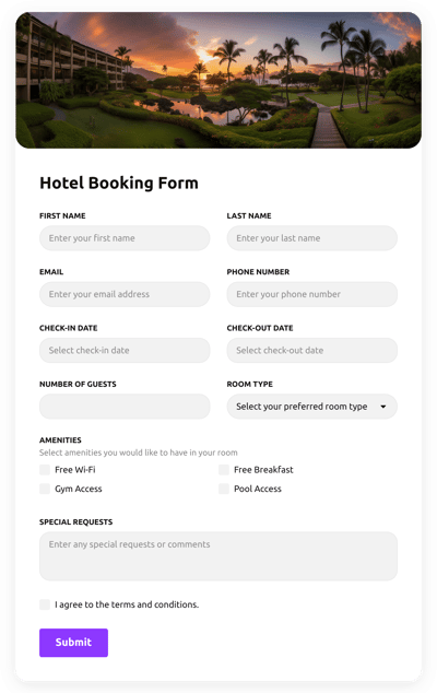 Hotel Booking Form