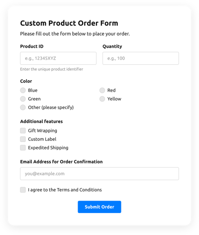 Conditional Logic Order Form