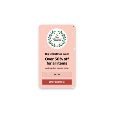 Christmas Sale Popup