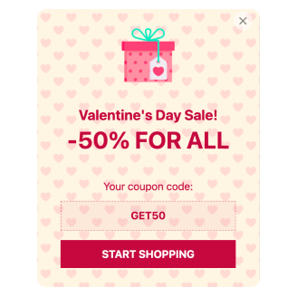 Valentine’s Day Sale Popup