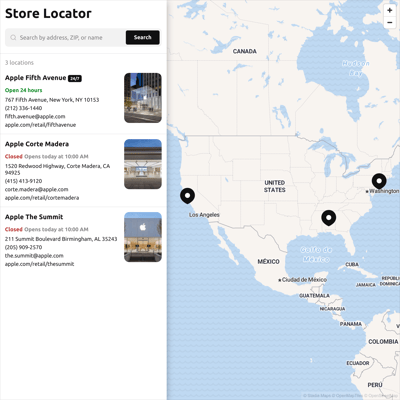 HTML Store Locator Map template