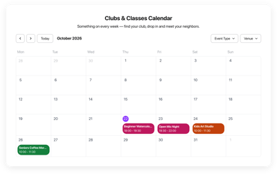 HTML Recurring Events Calendar template