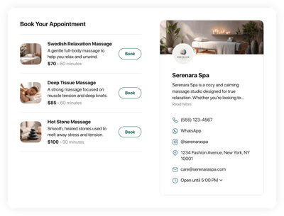 Massage Booking