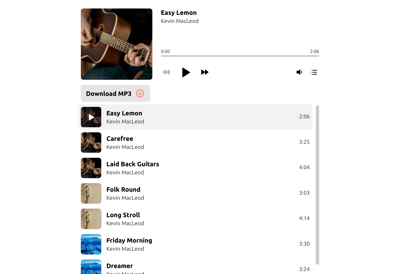 HTML MP3 Player template