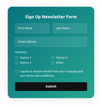 Sign Up Newsletter Form
