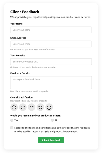 Client Feedback Form