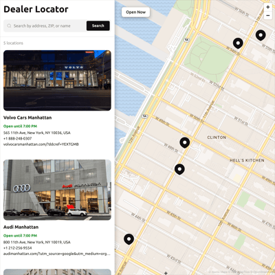 HTML Dealer Locator template