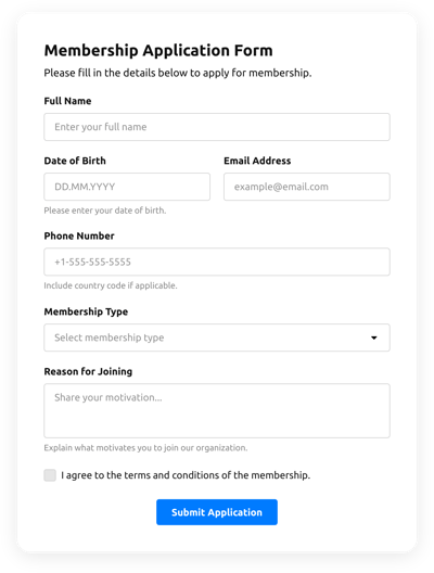 Membership Application Form