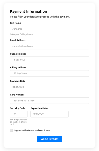 Payment Form