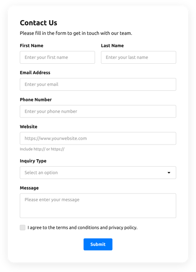 Captcha Lead Generation Form