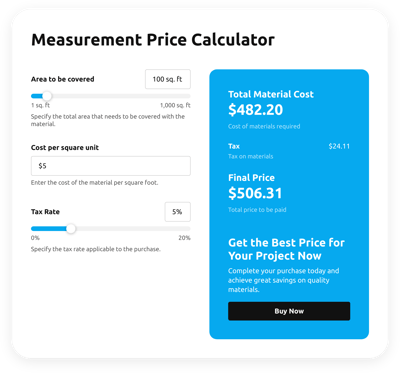 Measurement Price Calculator